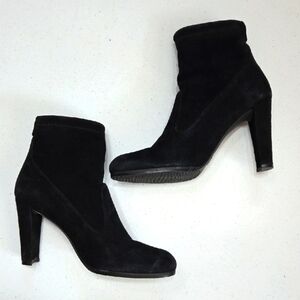 Stuart Weitzman Catch Suede Ankle Tie Bootie